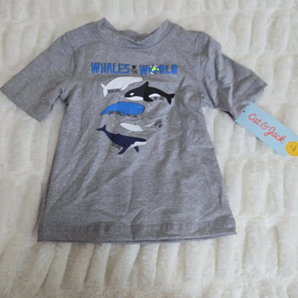 18 Month Kid's Shirt Whales of the World with Facts on Back by Cat & Jack (NWT)